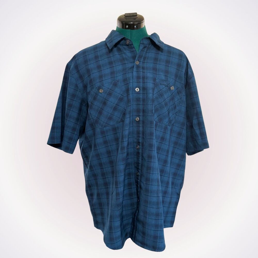 Orvis Classic Collection Blue Plaid Short-Sleeve Shirt | Sz L